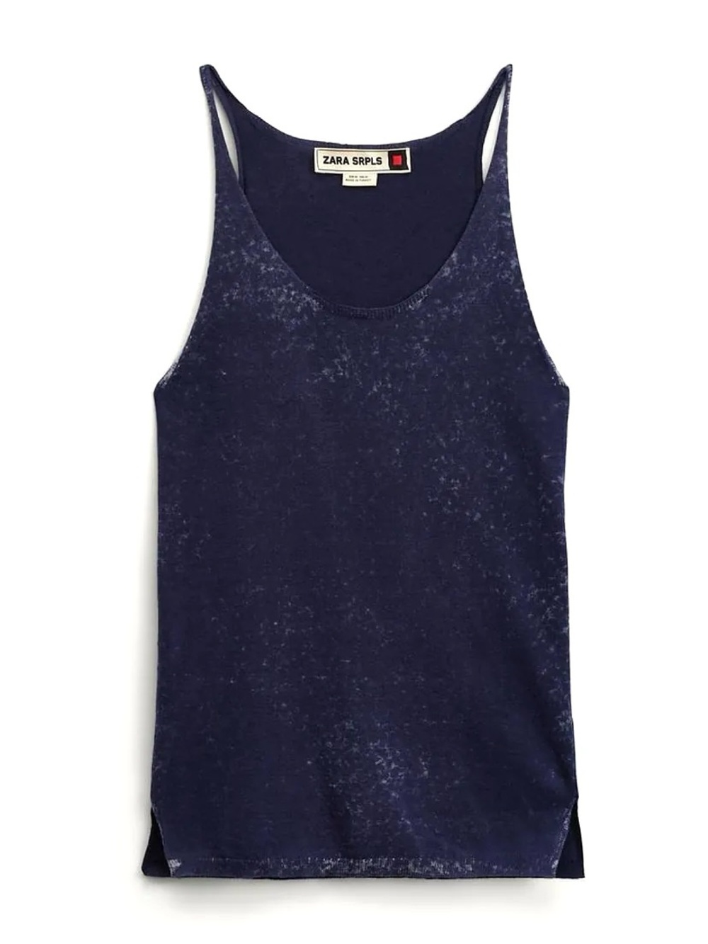Zara Navy Mineral-Wash Tank Top Size S